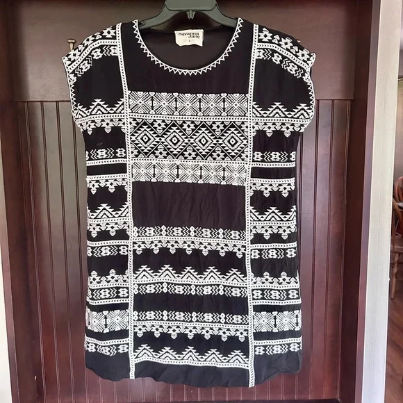 SAVANNA JANE Embroidered Tunic Boho Western Folk Southwestern Coverup | Size S - Picture 3 of 11